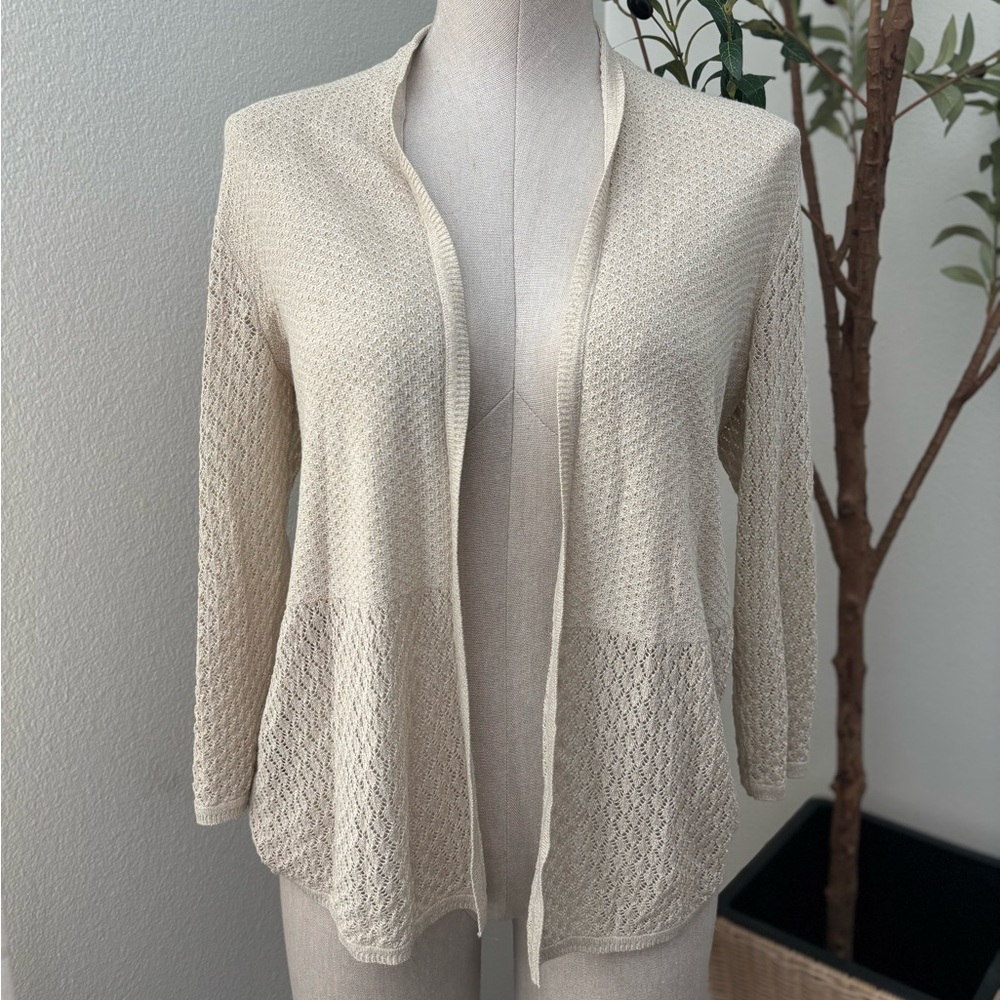 H&M Cream Open-Front Cardigan Sz M